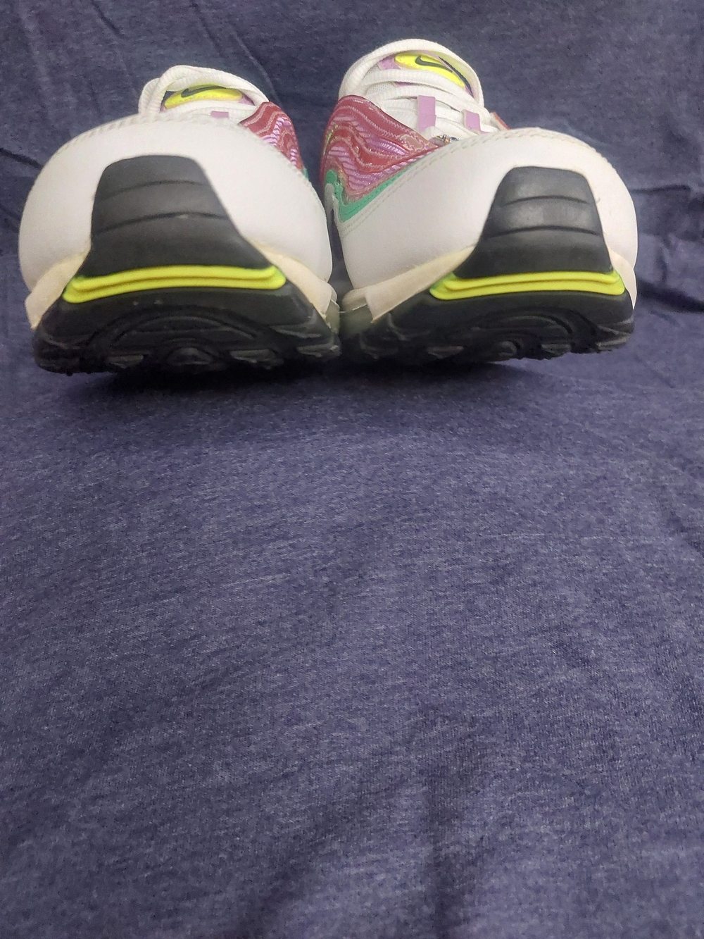 Nike Women’s Air Max 97 — Purple/Pink & Green Metallic Running Shoes Sz 8 - Picture 16 of 16